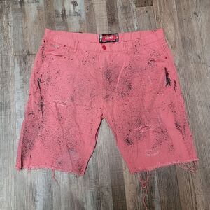 Akademiks Akdmks Distressed Denim Jean Baggy Loose Shorts Size 42 Skater